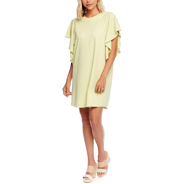 Mud Pie Women's Maddy Dress - Black Poly Crepe Shift Dress With Balloon Sleeves