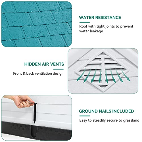 YITAHOME 41'' Large Plastic Dog House Outdoor Indoor Doghouse Puppy