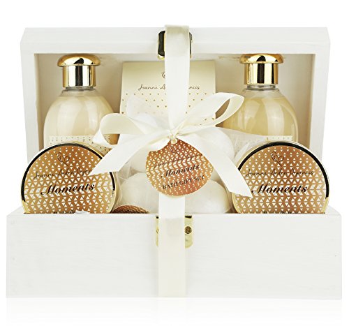 Deluxe Bath Spa Gift Set -Special MOMENTS Organic Bath and Body Spa Treatment for birthday gift, holiday gift etc - Perfect Bath Gift Set for Women - All-Natural Spa Treat Gift Basket