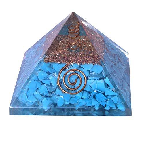 Orgone Pyramid Large Turquoise Crystal Energy Generator EMF