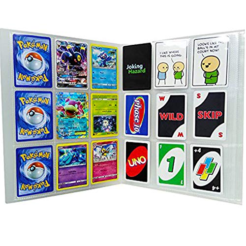 SAIKA 288 Pockets Transparent Pokemon Trading Cards Album Sleeves Storage Page Protectors, Also Fits Other Card Games