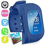 Jsbaby Kids Smart Watch for Children Girls Boys Digital Watch with Anti-Lost SOS Button GPS Tracker Smartwatch Great Gift for Children Pedometer Smart Wrist Watch for iOS Android (Deep Blue)