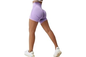 Qmttoae Contour Seamless Workout Shorts for Women High Waist Gym Biker Shorts Tummy Control Booty Yoga Shorts