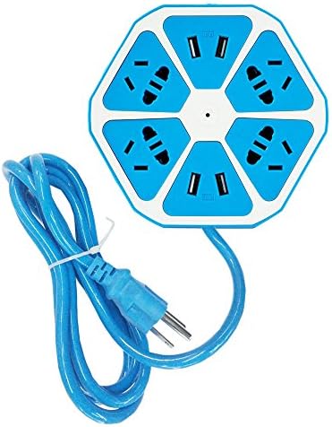 Igoeshopping Surge protector power strip plug socket extension,6 universal outlets,4 4.2A USB charging ports