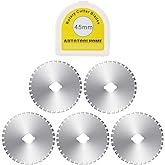 AUTOTOOLHOME 45mm Perforation Rotary Cutter Blades, 5PCS Skip Stitch Blades | Skip-stitch Rotary Blades for Perforating Paper and Fabric Edges for Crochet, Fleece Blankets and Crafts Perforator Tool