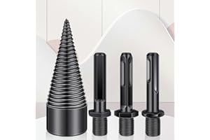 1PC Firewood Log Splitter Drill Bit 32mm Removable Screw Cone Durable Design Compatible with Wedges Hex Round Hand Tools, Bla