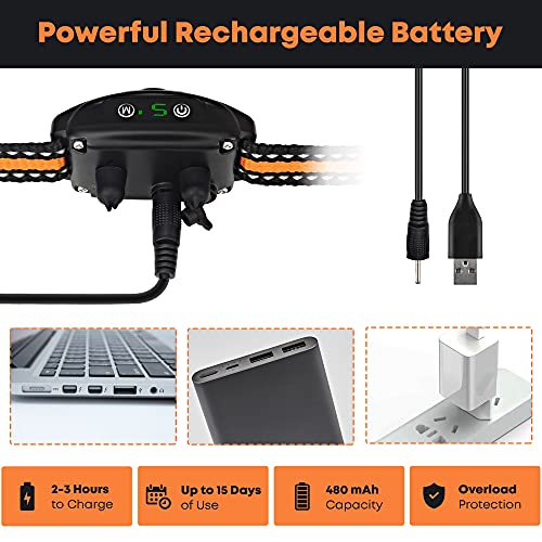 DoGRange Rechargeable Dog Bark Collar with Dual Motor Function - Humane No Shock Training - Vibration & Beeps Active Modes - All Breeds Barking - Adjustable for Small, Medium, Large Dogs - No Remote