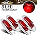 Partsam 4x New 12V Trailer Truck Caravan LED Side Marker Light Lamp Clearance Submersible