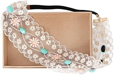 Ivysan Bohemian Vintage Lace Flower Headbands Seaside Holiday Wedding Headdress,Pink