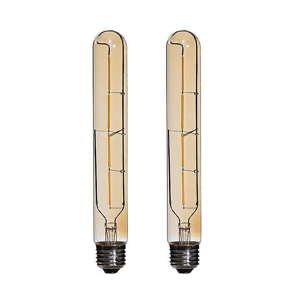 Ruihua 2Pcs T30 E27 LED Edison Light Bulbs 4W(Replace 40w E27 Screw Halogen Bulb) Warm White 2700K Long Test Tube Bulb Retro Vintage Decorative LED Filament Bulbs Amber Glass Non Dimmable AC 220-240V