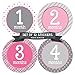 Months in Motion Baby Monthly Stickers - Baby Milestone Stickers - Newborn Girl Stickers - Month Stickers for Baby Girl - Baby Girl Stickers - Newborn Monthly Milestone Stickers (Set of 12 Stickers)