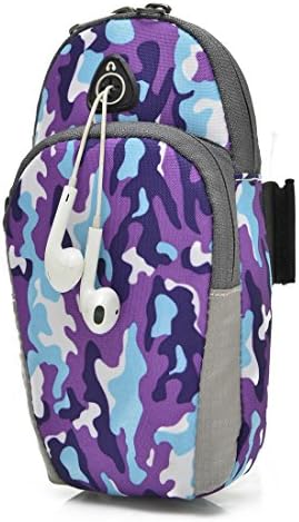 Sports Arm Band , Waterproof Nylon Running Arm Bag Pouch For iPhone 7/6S/6/5S/5, Samsung Galaxy S7/S6/S5/S4, LG G5 G4 Nexus 5/5X, Sony Z5 And Less Than 5.5 inches Cell Phones (Camouflage Violet)