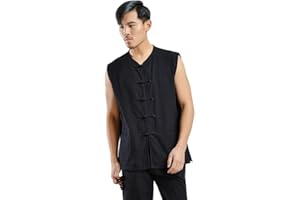 ZooBoo Kung Fu Uniform Vest - Chinese Traditional Qi Gong Martial Arts Wing Chun Shaolin Tai Chi Training Cloths Apparel