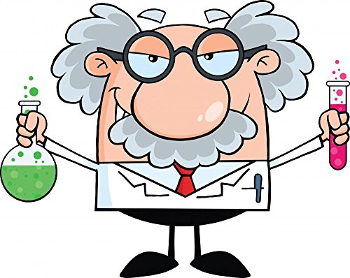 WallmonkeysMad Scientist Holding a Bottle and Flask Wall Decal Peel and Stick Graphic WM333938 (24 in W x 19 in H)
