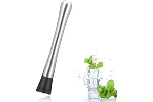 Muddler for Cocktails,Stainless Steel Cocktail Muddler for Lemonade, Lemon Smasher Bartender Accessories, Crushes Ice,Fruits 
