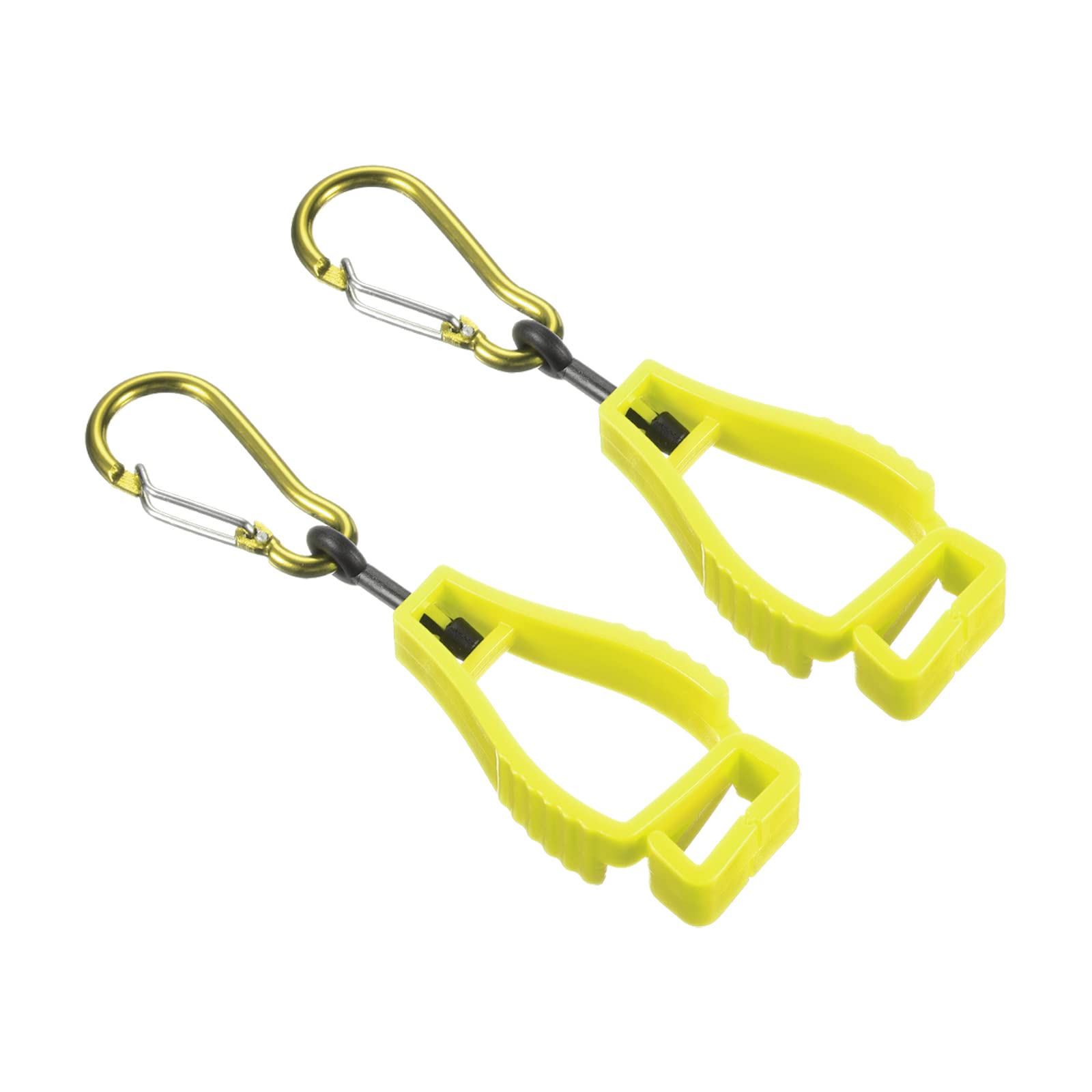 PATIKIL Glove Keeper, 2 Pack Gloves Grabber Catcher Prevent Losing Hook Clips Holder Helmet Hanger for Construction Workshop, Yellow