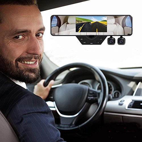 Upgraded 2018 Dashcam Backup Car Camera Rear View Mirror Car Recorder