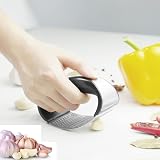 DDUP Garlic Press Rocker Stainless Steel Mincer Tool with Peeler Tube view 6