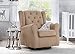 Delta Children Emerson Nursery Glider Swivel Rocker Chair, Beige with Ecru Welt