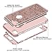 Vofolen Bling Cover for iPhone 6S Case iPhone 6 Case Glitter Bling Shiny Heavy Duty Protection Full-body Protective Hard Shell Hybrid Silicone Rubber Armor with Front Bumper for iPhone 6 6S -Rose Gold