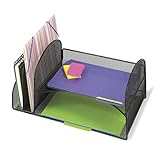 Safco Products 3264BL Onyx Mesh Desktop Organizer with 2 Vertical/2 Horizontal Sections, Black