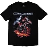 Rock Off officially licensed products Men's Disturbed European Tour '23 Medallion T-Shirt Black