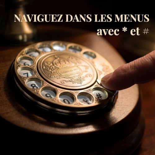 Opis Technology 1921 Cable Model A - Vintage Wooden Fixed Telephone, Wired Retro Telephone with Rotating Dial and Metal Bell (No Bluetooth)
