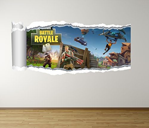 christa prints WR2 FORTNITE CHARACTERS HOLE IN WALL RIP 3D WALL ART DECAL sticker MURAL (MEDIUM 600MM X 276MM)