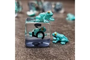 Sage's Portal Animal Familiars Resin DND Dice Set Polyhedral Dice Set for Dungeons and Dragons RPG Pathfinder Tabletop TTRPG (Blue Frog)