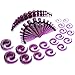 BodyJ4You 54PC Gauges Kit Ear Stretching 14G-00G Purple Glitter Spiral Tapers Plugs Piercing Set