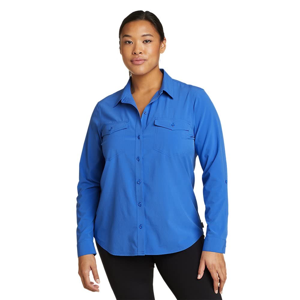Eddie Bauer Women’s Departure 2.0 Long-Sleeve Shirt, Brilliant Blue, Large