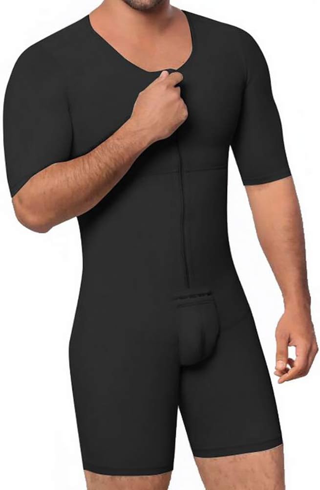 SHANGXIAN Men Body Shaper Bodysuit Trainers Open Crotch Corset Slimming Workout Bodybuilding Shapewear