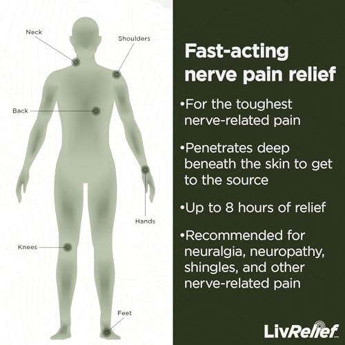 Livrelief Pain Relief Cream for Nerve Pain – Fast-Acting, Long-Lasting Relief with Natural Ingredients – Capsaicin Cream for Shingles, Sciatica Pain Relief & More – No Menthol, Paraben-Free, 50g (Pack of 2)