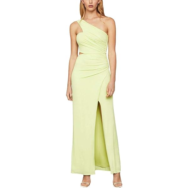 slim fit dress slacks BABARONI Sheath/Column One Shoulder Satin Prom Dress Olive Green Plus size, Olive Green / US18
