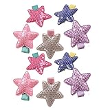 10Pcs Bling Bling Star Hair Clips Colorful Star Hair Bow Cuter Kids Toddlers Girls Hair Clips Christmas Party Hair Style
