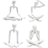 4PCS Thinker Style Abstract White Statue, Modern Simple ABS Abstract Sculpture Decor, for Home Living Room, Restaurant, Office, Bookshelf Decoration, Gifts