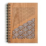Scallop Reflections Laser Cut Wood Journal (Notebook / Birthday Gift / 5th Anniversary / Gratitude Journal / Handmade)