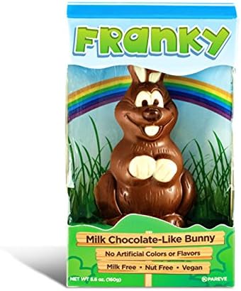 Franky the Laughing Chocolate Easter Bunny Milk Free Nut Free Gluten Free Vegan