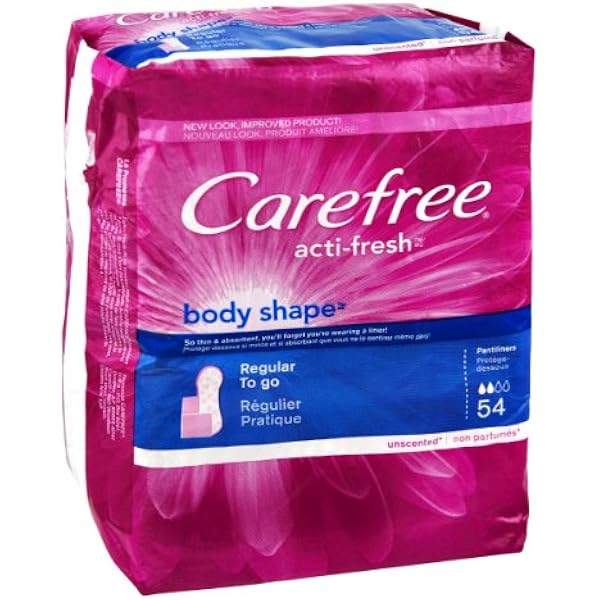 Carefree acti-Fresh Body shape regular to go unscented pantyliner-54 ct (380041000567)