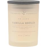 Charming Farmhouse by DW Home Vanilla Br&ucirc;l&eacute;e Scented Candle, 8 oz Wooden Wick Candle, Vanilla Bean, Toffee &amp; Toasted Marshmallow Fragrance, Up to 40H Burn Time