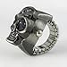 Youyoupifa Cool Design Skull Case Flip Quartz Ring Watch (Black)