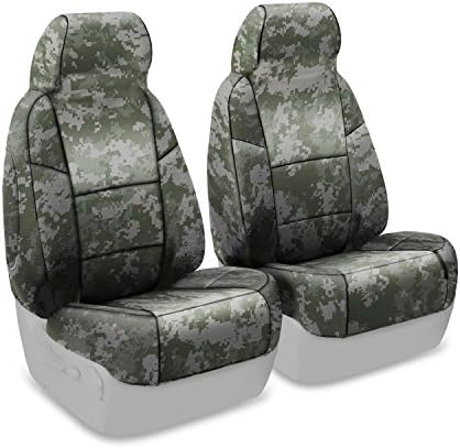 Coverking Front 50/50 Bucket Custom Fit Seat Cover for Select Mitsubishi Mirage Models - Neosupreme (Digital Jungle Camo Solid)