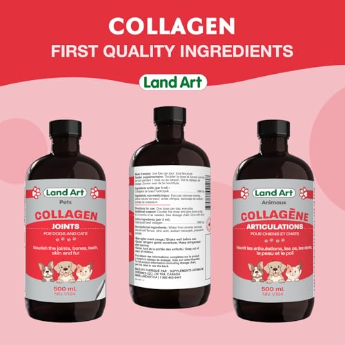 Pet Collagen Supplement - Grass Fed Beef Hydrolyzed - Natural Beef Flavour - Joint Care - Mobility & Health - Gluten, GMO & Sugar Free - for Dog & Cats - Made in Canada - 500ml