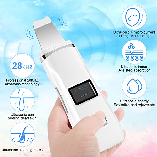 Skin Scrubber Face Spatula,Ultrasonic Facial Deep Cleaning And Blackhead remover,Facial skin Exfoliator,Pore Cleanser & Facial Lifting Tool.
