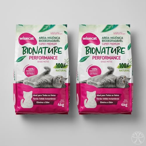 Areia de Mandioca para Gatos Torrão Firme Zero Odor Kit 2x4kg | Biodegradavel, granulos mistos de alta absorcao, descartavel no vaso sanitario, sem poeira, sem perfume artificial