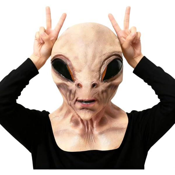 Máscara De Látex Alienígena De Cabeza Completa – Transpirable Y Realista – Ideal Para Halloween Y Cosplay – Talla Única Adulto