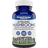 Stonehenge Health Dynamic Mushrooms - 100% Fruiting Bodies & Extracts - Lion’s Mane, Chaga, Maitake, Shiitake, Reishi - Nootr