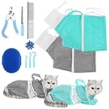 JULMELON Cat Washing Bag 10 PCS Set, Adjustable Cat