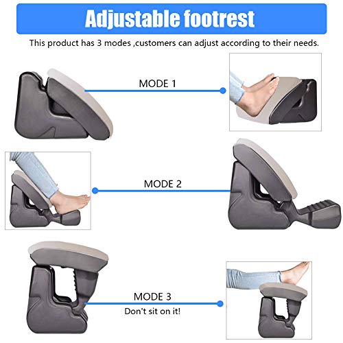 AOUSTHOP Humanscale Adjustable Footrest with Cushion Beige,Ergonomic