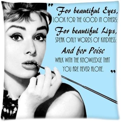 Ur pillowcase Mark Fashion Custom Audrey Hepburn Quotes Throw Pillow Covers 18 x 18 Pillowcase Cover